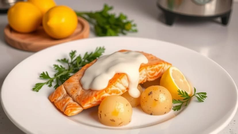 Kall sås till lax och potatis som smäcker