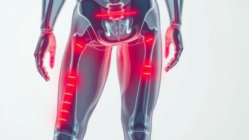 Ont i ljumsken strålar ner i benet