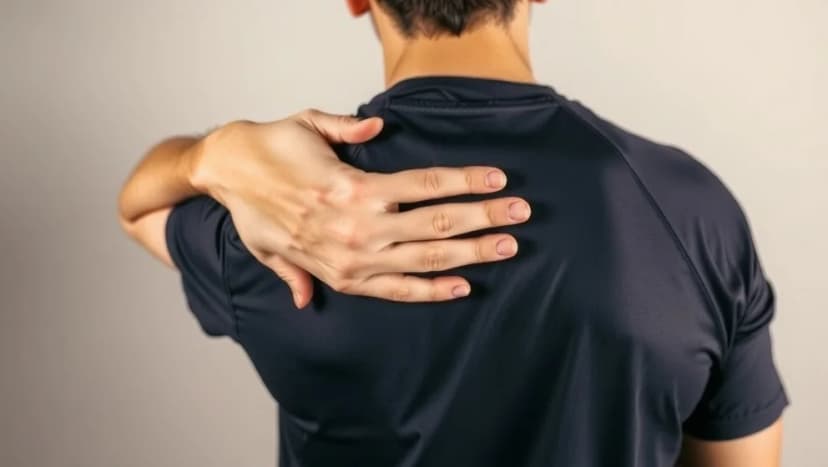 Ont på en punkt vid skulderbladet